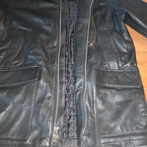 Vintage Liz Claiborne Black Lamb Leather Heavyweight Jacket Size XL Thinsulate - Picture 8 of 14
